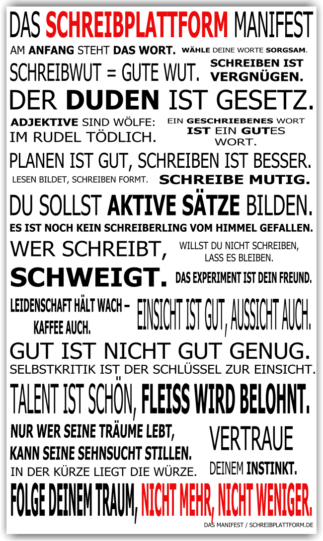 Das Schreibplattform Manifest