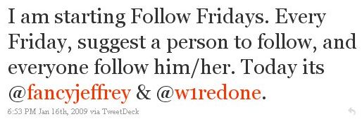 1. Tweet FollowFriday