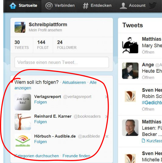 Wem soll ich folgen? Twitter