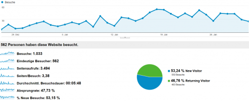 Traffic Entwicklung 27.12.12_31.1.13